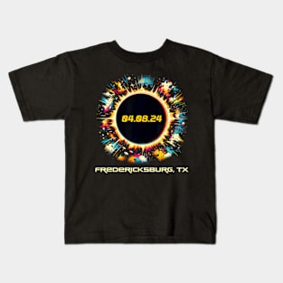 Colorful Total Solar Eclipse Fredericksburg Texas Kids T-Shirt